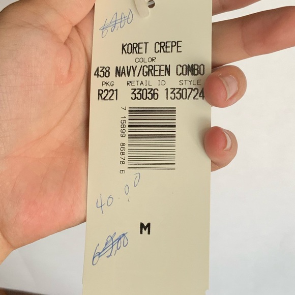 NWT Koret Green Navy and Gold Buttoned Sweater Cardigan - Picture 7 of 7